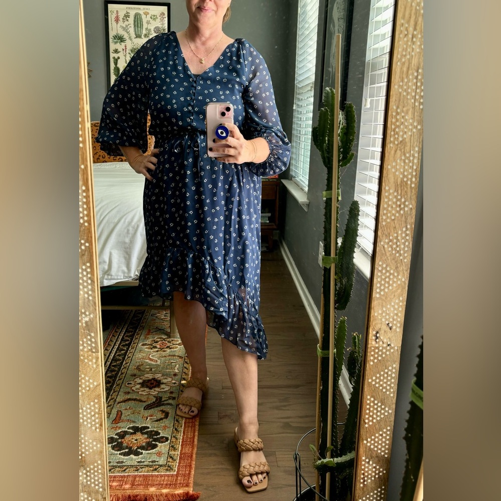 NWT Joie Alithea Dress Floral Navy Size Large (New With Tags) - Picture 10 of 16